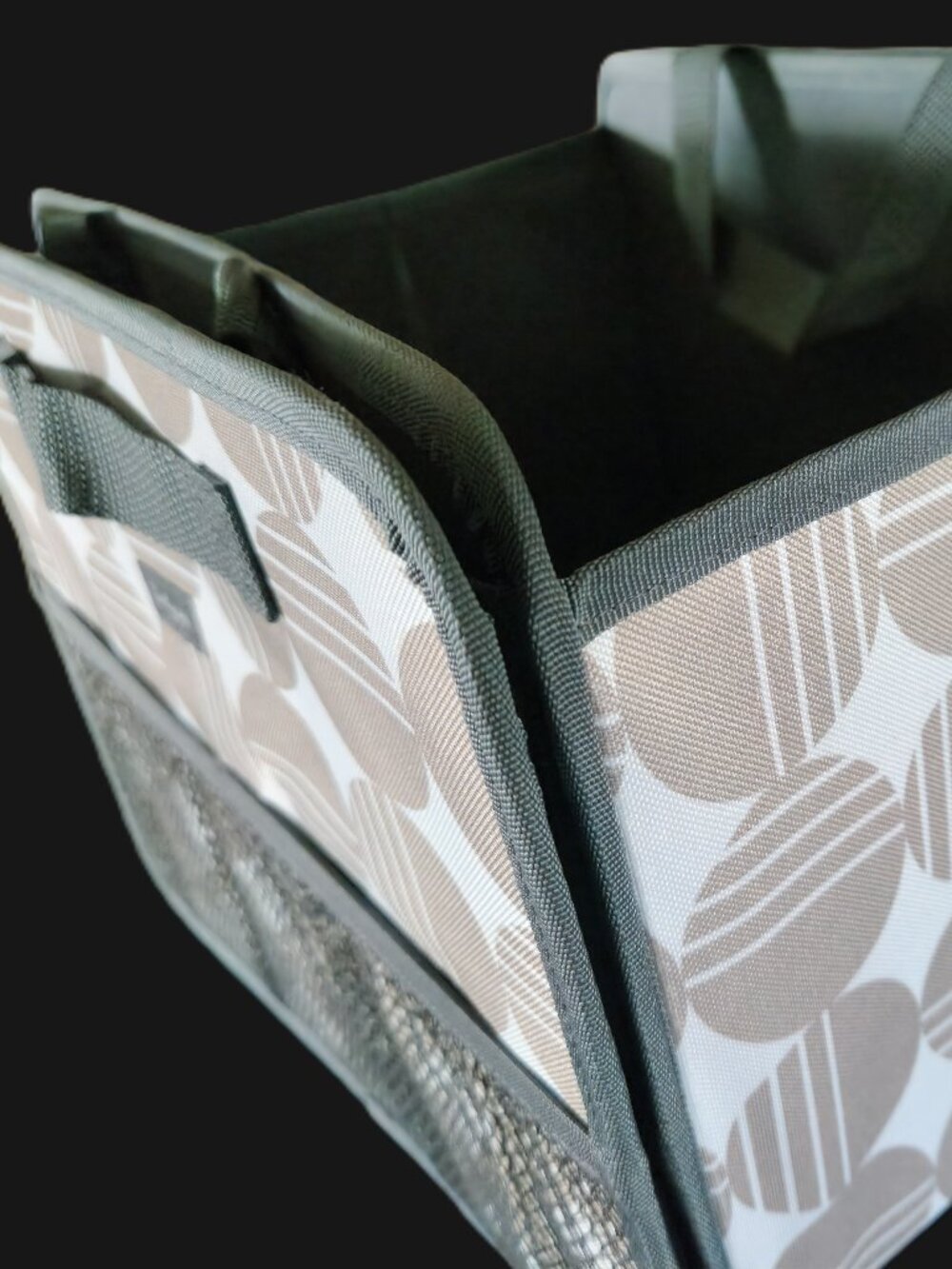 THIRTY-ONE Fold N File Deluxe Organizer in BEIGE/WHITE DECO DOTS NEW